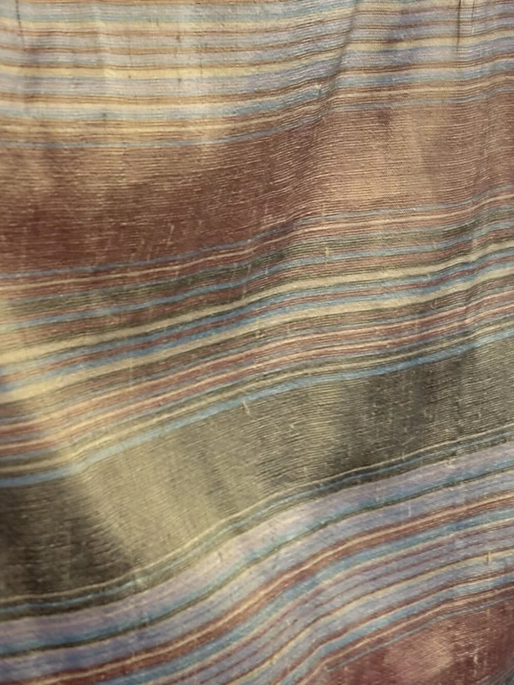 Vintage 100% Silk Green Orange Tan Overall Sheath Dress 4 Grunge Fairy - Picture 7 of 14